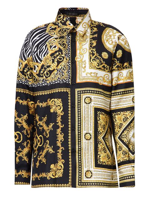 versace collection silk shirt|versace silk shirt price.